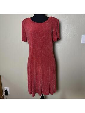 Ronni Nicole by Ouida Glitter Swing Dress Fit & Flare Y2K McBling Red